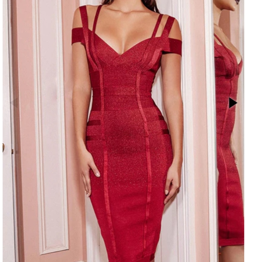 Fashion Miami Styles MIMI wine off the shoulder dress